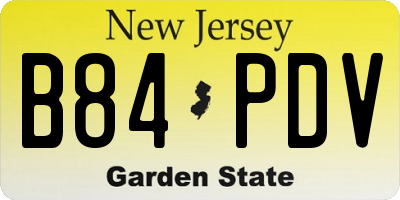 NJ license plate B84PDV