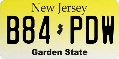 NJ license plate B84PDW