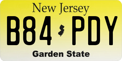 NJ license plate B84PDY