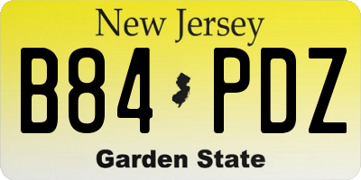 NJ license plate B84PDZ
