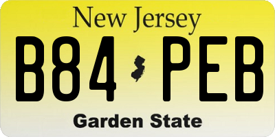NJ license plate B84PEB