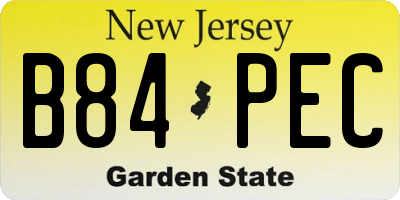 NJ license plate B84PEC