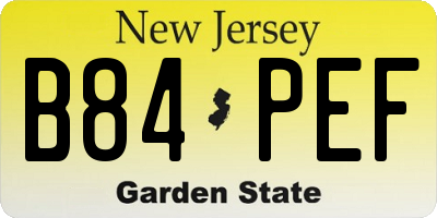 NJ license plate B84PEF