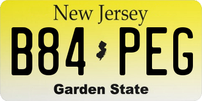 NJ license plate B84PEG