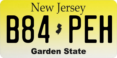NJ license plate B84PEH