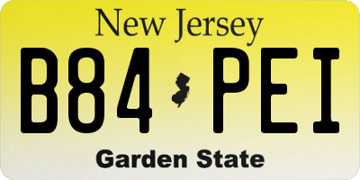 NJ license plate B84PEI
