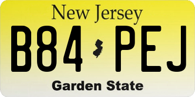 NJ license plate B84PEJ