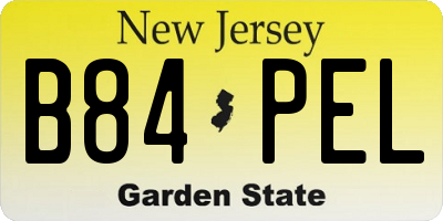 NJ license plate B84PEL