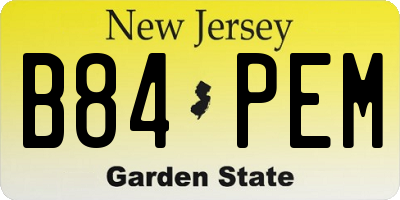 NJ license plate B84PEM