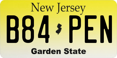NJ license plate B84PEN