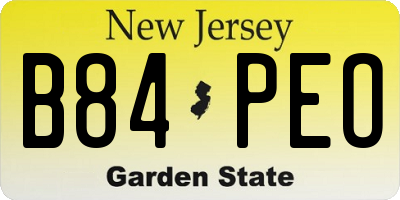 NJ license plate B84PEO