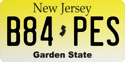 NJ license plate B84PES