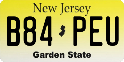 NJ license plate B84PEU