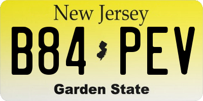 NJ license plate B84PEV