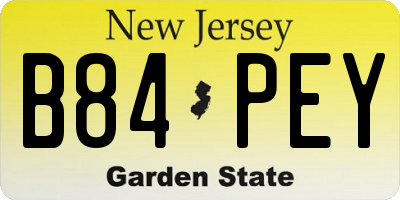 NJ license plate B84PEY