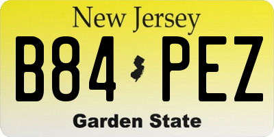 NJ license plate B84PEZ