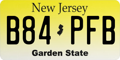 NJ license plate B84PFB