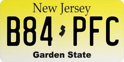 NJ license plate B84PFC