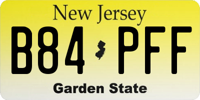 NJ license plate B84PFF
