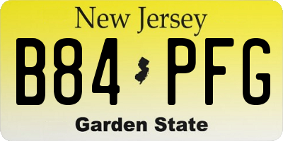 NJ license plate B84PFG