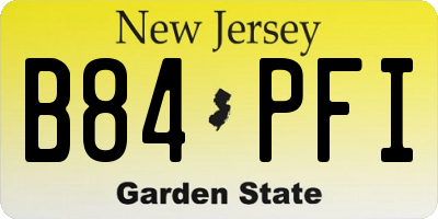 NJ license plate B84PFI
