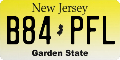 NJ license plate B84PFL