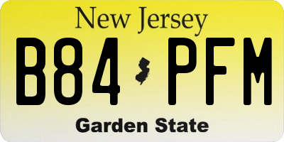 NJ license plate B84PFM