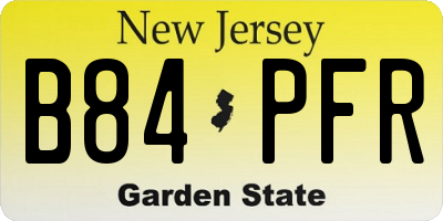 NJ license plate B84PFR