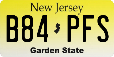 NJ license plate B84PFS