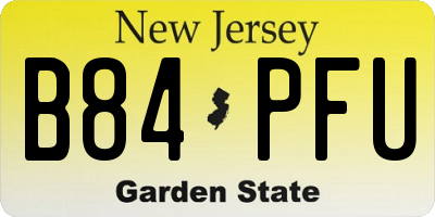 NJ license plate B84PFU
