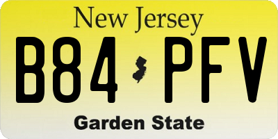 NJ license plate B84PFV