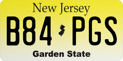 NJ license plate B84PGS
