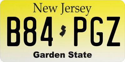 NJ license plate B84PGZ