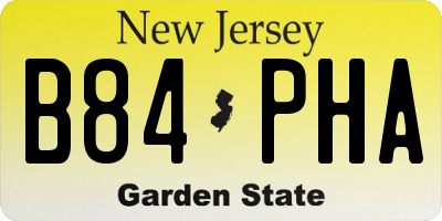 NJ license plate B84PHA