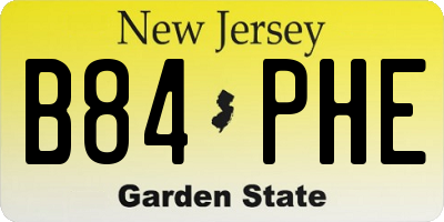NJ license plate B84PHE