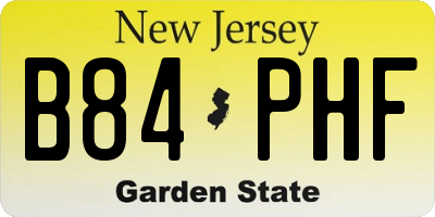 NJ license plate B84PHF