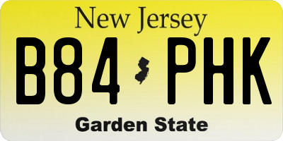 NJ license plate B84PHK