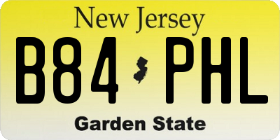 NJ license plate B84PHL