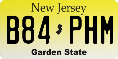 NJ license plate B84PHM