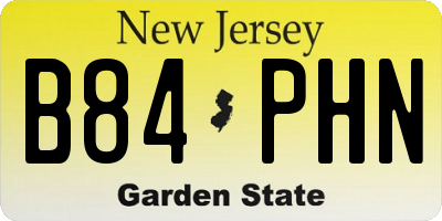 NJ license plate B84PHN