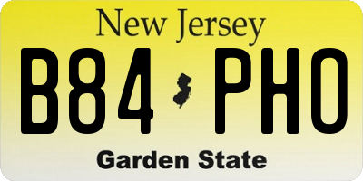 NJ license plate B84PHO