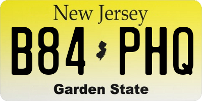 NJ license plate B84PHQ