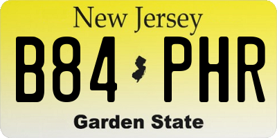 NJ license plate B84PHR