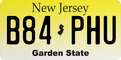 NJ license plate B84PHU
