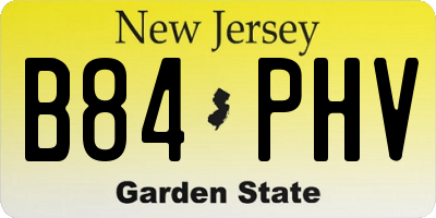 NJ license plate B84PHV