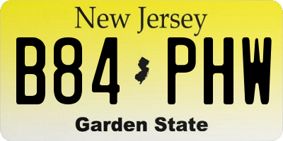 NJ license plate B84PHW