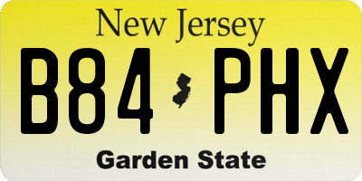 NJ license plate B84PHX