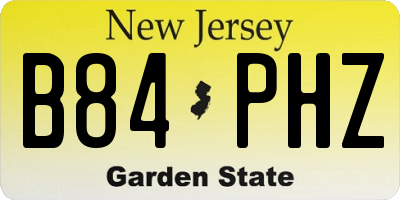 NJ license plate B84PHZ