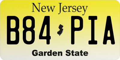 NJ license plate B84PIA