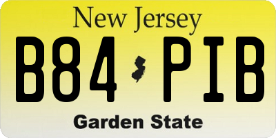 NJ license plate B84PIB